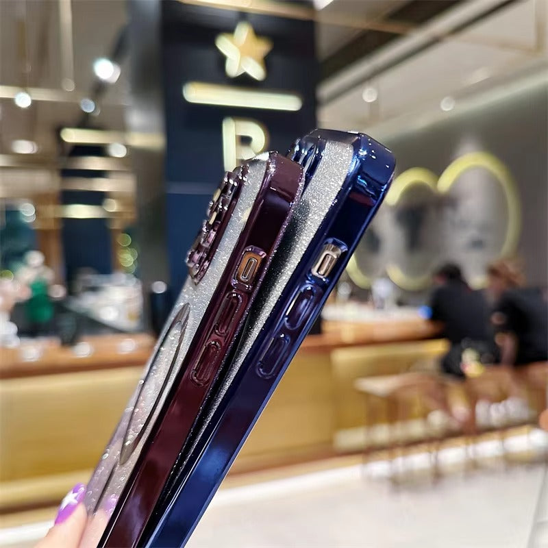 Luxury Apple iPhone Case, MagSafe Compatible, Camera Lens & Screen Protection, Ultra Thin, Shockproof, Magnetic Full All Around Cover – Glitter Crossbody Plating TPU Soft Back Case