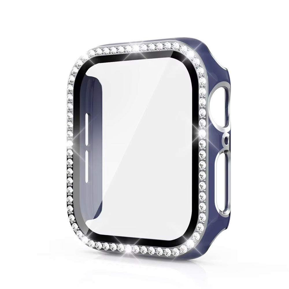 Luxury, Bling Diamond Case with Glass Screen Protector for Apple Watch – for 38mm, 40mm, 41mm, 42mm, 44mm, 45mm