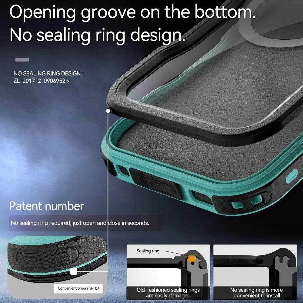 Premium Apple iPhone Case MagSafe Compatible, Camera Lens & Screen Protection, Cover with IP68 Waterproof TPU Armor