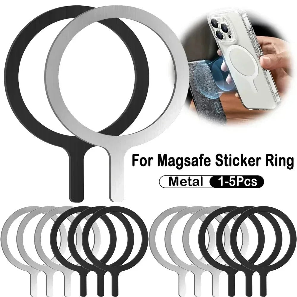 Universal Magnetic Ring Sticker for MagSafe Charger – Metal Alignment Plate for iPhone & Android, Wireless Charging Guide, Car Mount Support Plate