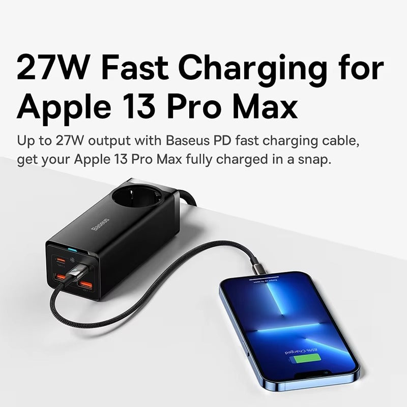 Premium, GaN3 Pro USB Charger Power Strip – Desktop Charging Station with Type-C, PD, QC 4.0, QC 3.0 Fast Charging