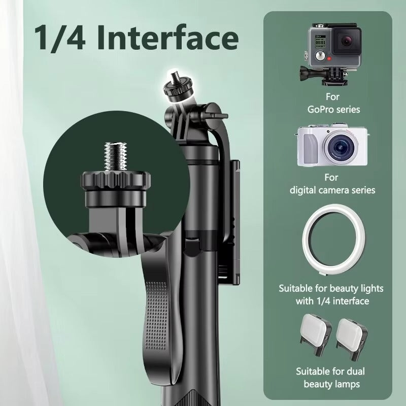 High Quality, Wireless Selfie Stick Tripod – Foldable, Steady Monopod Stand for Apple iPhone, Action Cameras, Live Shooting.
