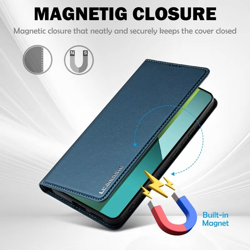 Luxury Apple iPhone Case, MagSafe Compatible, Camera Lens and Screen Protection, Ultra Thin, Shockproof, Magnetic, Full All Around Protection, Leather Flip Magnetic Cover