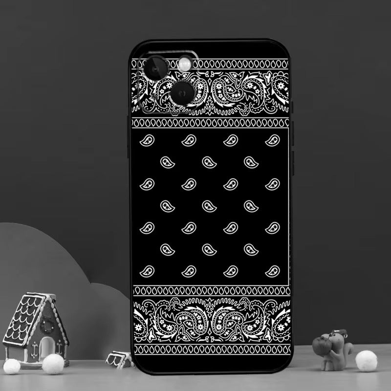 Luxury Apple iPhone Case, MagSafe Compatible, Camera Lens and Screen Protection, Ultra Thin, Shockproof, Magnetic, Full All Around Protection, Bandana Paisley Cover