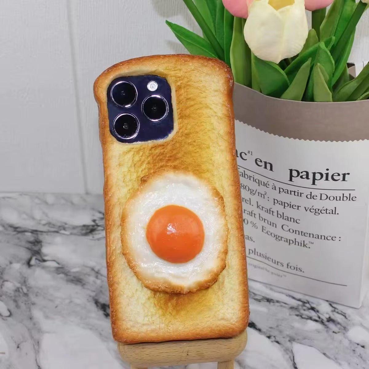 Premium Apple iPhone Case, MagSafe Compatible, Camera Lens and Screen Protection, Ultra Thin, Shockproof, Magnetic, Full All Around Protection, 3D Toast Bread Soft Cover