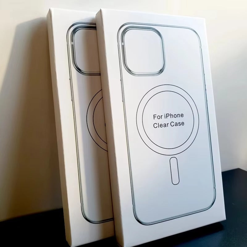 Premium Apple iPhone Case, MagSafe Compatible, Camera Lens & Screen Protection, Ultra Thin, Shockproof, Magnetic Full All Around Cover – Hard Crystal Clear Magnetic Case with Wireless Charging Support