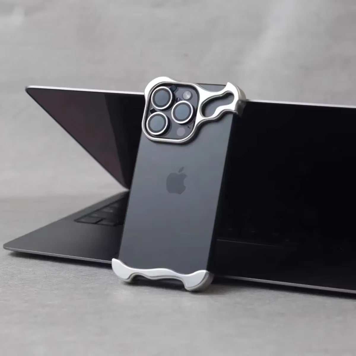 Luxury Metal Bumper Apple iPhone Case, MagSafe Compatible, Ultra Thin Magnetic Irregular Aluminum Frame and Lens Film Guard