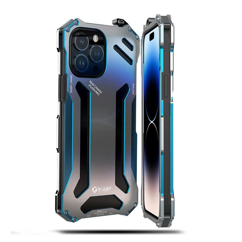 High Quality Apple iPhone Case, MagSafe Compatible, Camera Lens & Screen Protection, Ultra Thin, Shockproof, Magnetic Full All Around Cover – Hard Aluminum Metal Case with Shockproof Protection & Durable Design