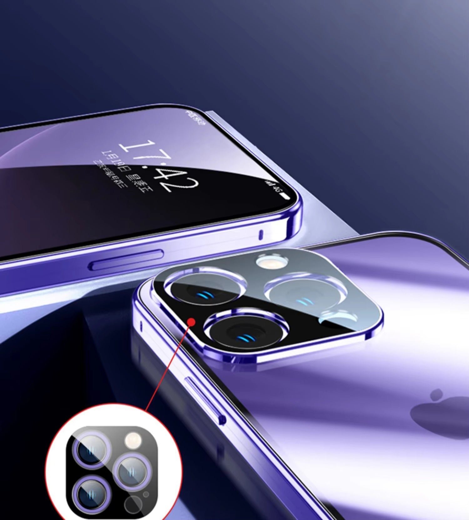 Premium Apple iPhone Case MagSafe Compatible, Camera Lens & Screen Protection, Cover with 360 Metal Glass Bumper