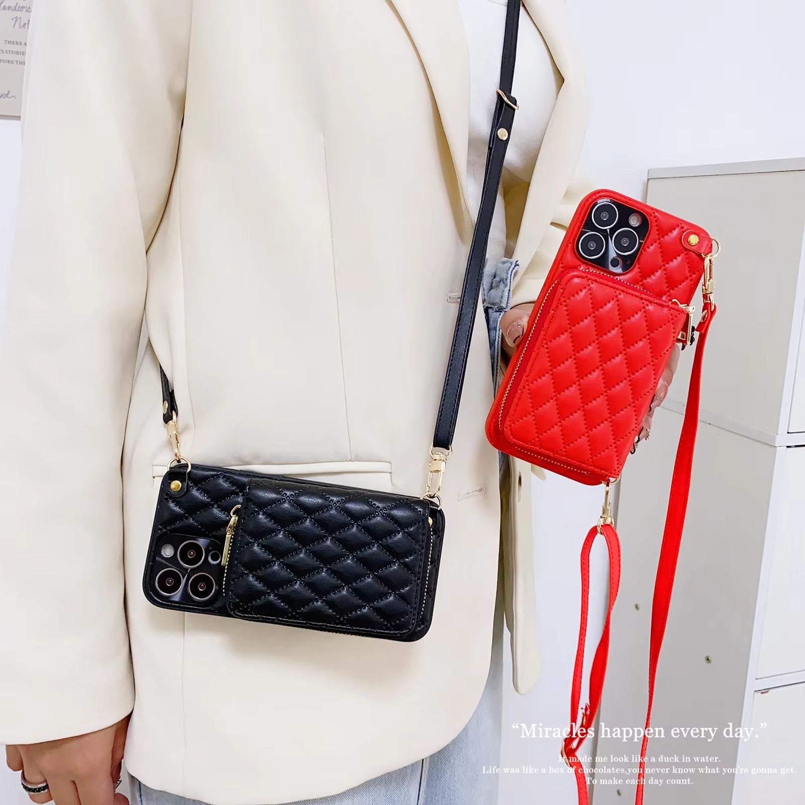 Premium Wallet Apple iPhone Case,Ultra Thin Magnetic Shockproof Full Cover Card Slots, and Crossbody Leather Strap