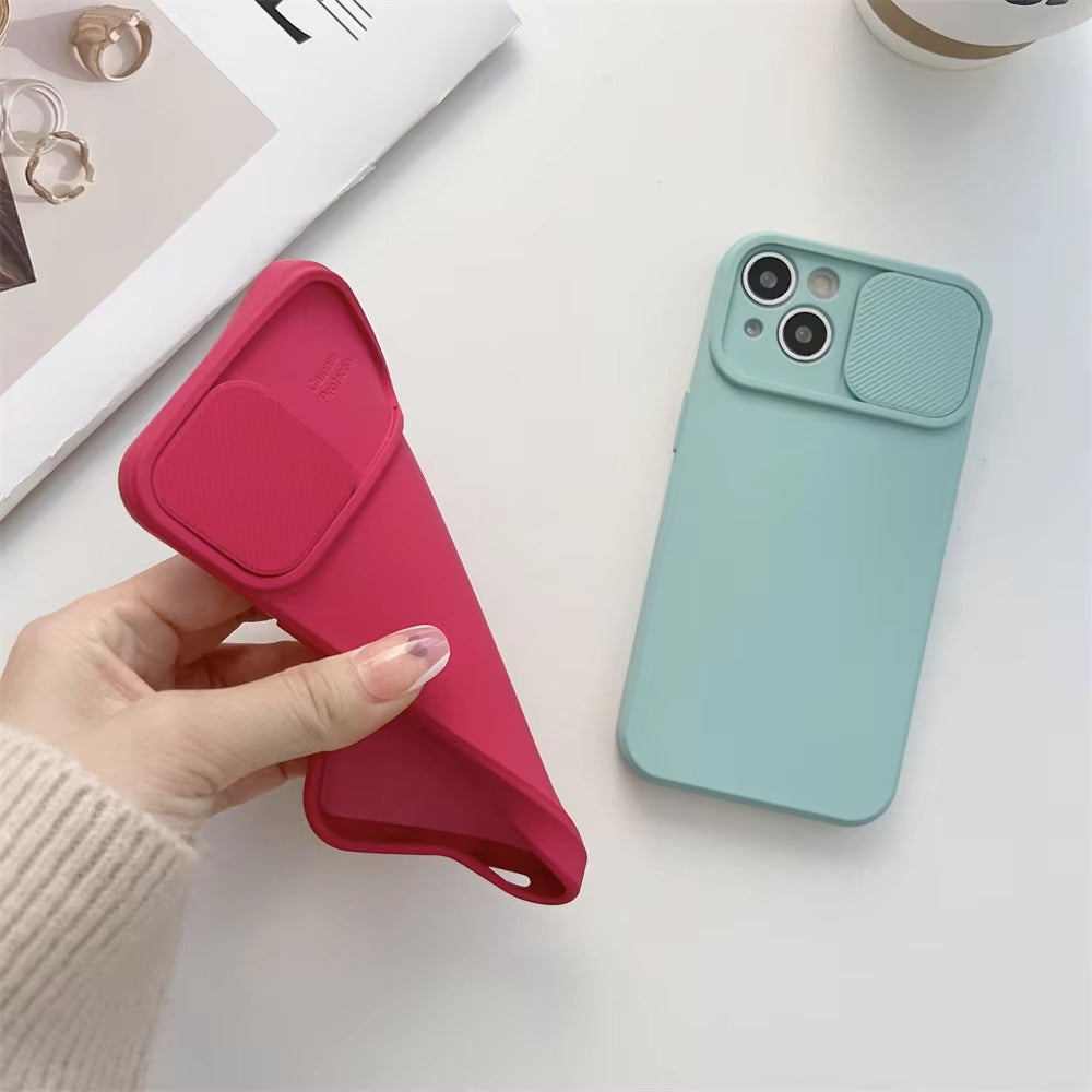 High Quality Apple iPhone Case Ultra Thin Shockproof Magnetic Full All Around Protection Cover with Sliding Camera Armor Back
