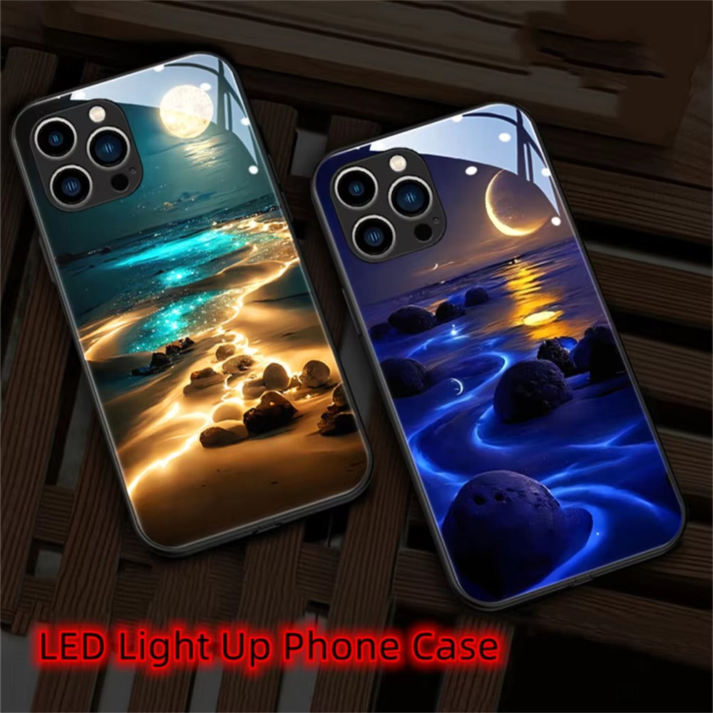 Premium Apple iPhone Case, MagSafe Compatible, Camera Lens and Screen Protection, Ultra Thin, Shockproof, Magnetic, Full All Around Protection, Starry Sky LED Glass Cover