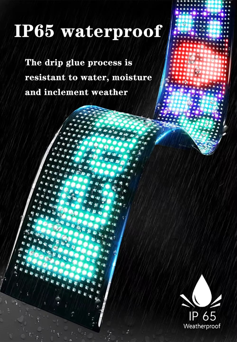 High Quality Flexible LED Matrix Panel with Bluetooth App Control, USB 5V Programmable Display Sign for Car, Storefronts