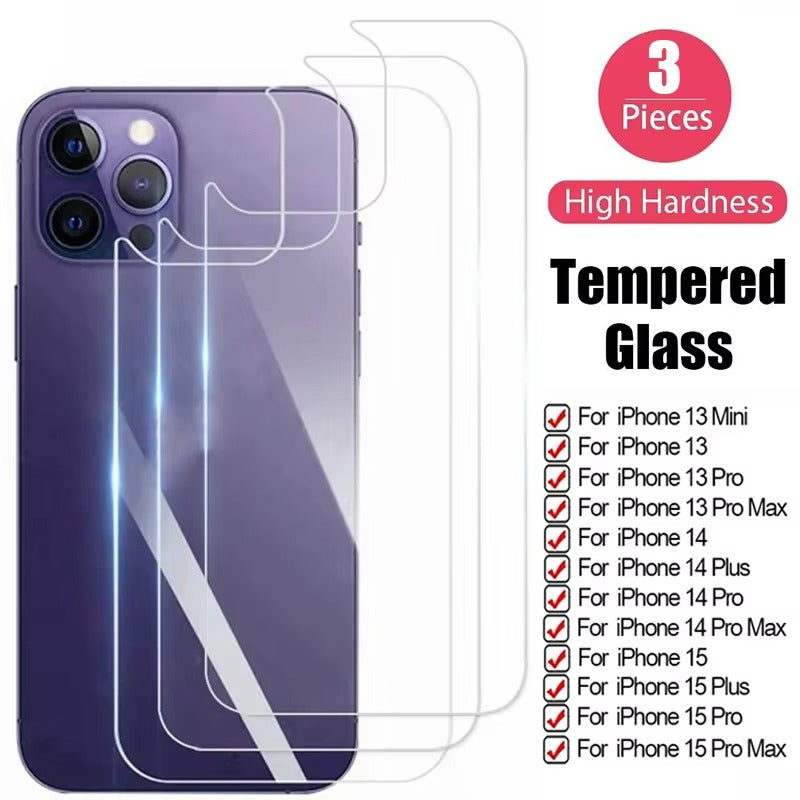 High Quality Rear Tempered Glass Screen Protector – 1/3PCS Back Film Cover for Mobile Phones, Compatible with iPhone Plus