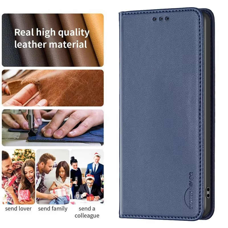 Luxury Apple iPhone Case, MagSafe Compatible, Camera Lens and Screen Protection, Ultra Thin, Shockproof, Magnetic, Full All Around Protection, Leather Flip Book Cover