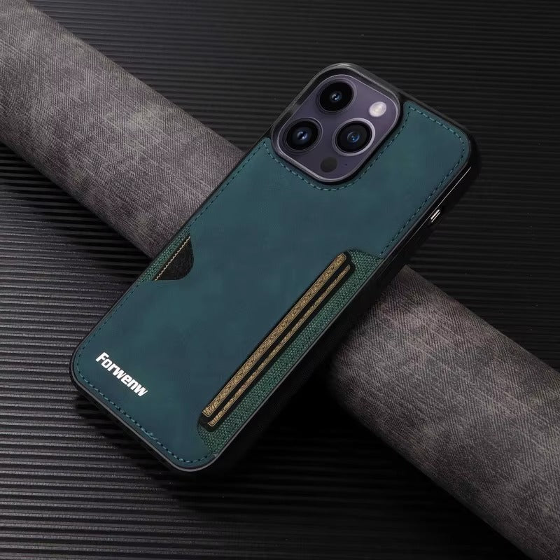 Luxury Apple iPhone Case, MagSafe Compatible, Camera Lens and Screen Protection, Ultra Thin, Shockproof, Magnetic, Full All Around Protection, Retro Leather Wallet Cover