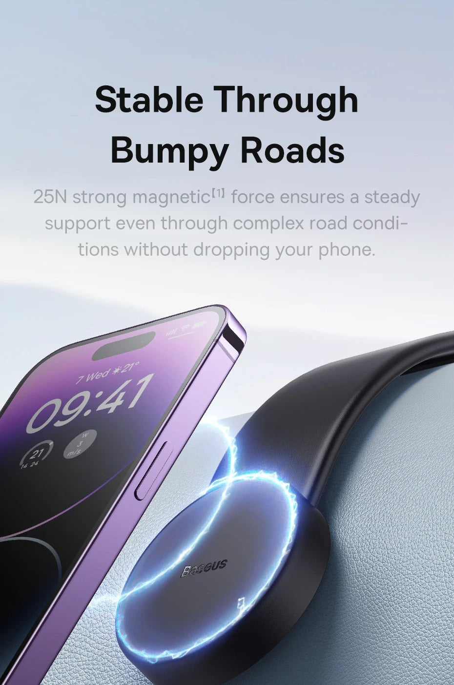 Robust Magnetic Car Phone Holder with 15W Wireless Charging – Foldable Dashboard Mount, Strong Grip, Universal for iPhone & Android, Mini Design