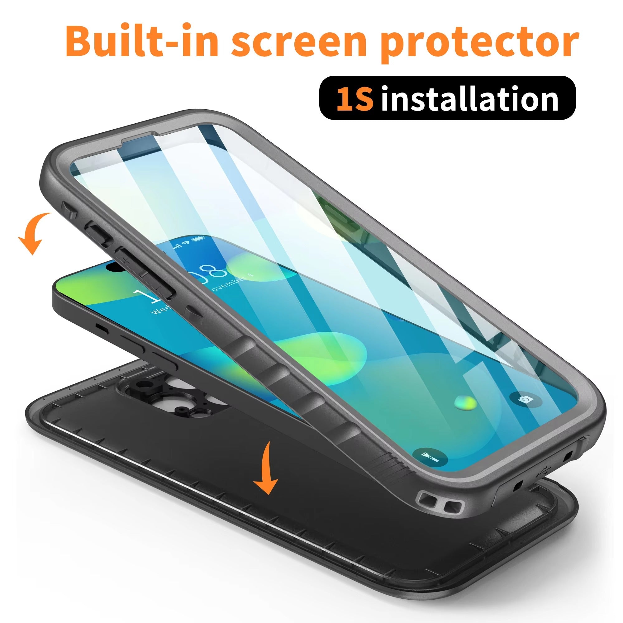 Premium Apple iPhone Case MagSafe Compatible, Camera Lens & Screen Protection, Ultra Thin Shockproof Magnetic Full All Around Protection Cover with Waterproof Strap for Diving