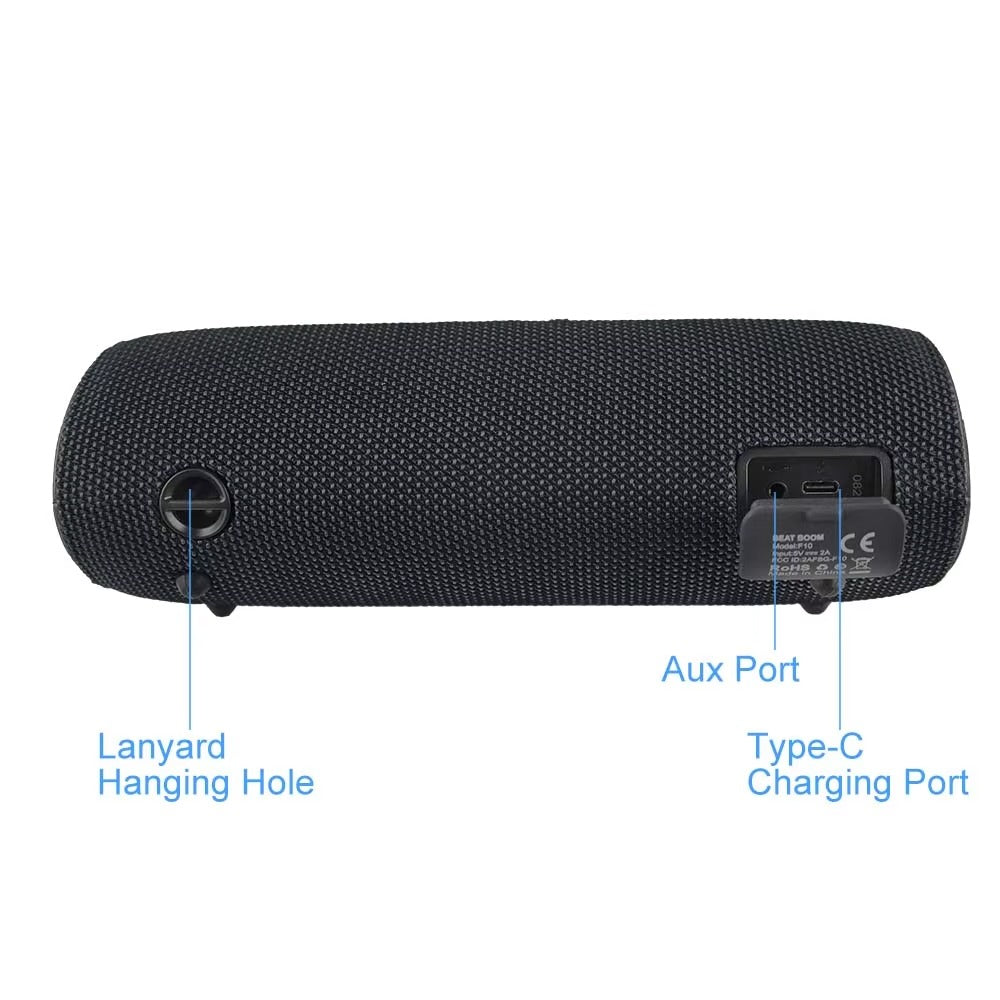 Premium Portable Bluetooth Speaker – IPX7 Waterproof Outdoor Sound Box with 25W Stereo Output, Colorful LED Lights, BT 5.3 Surround Sound System