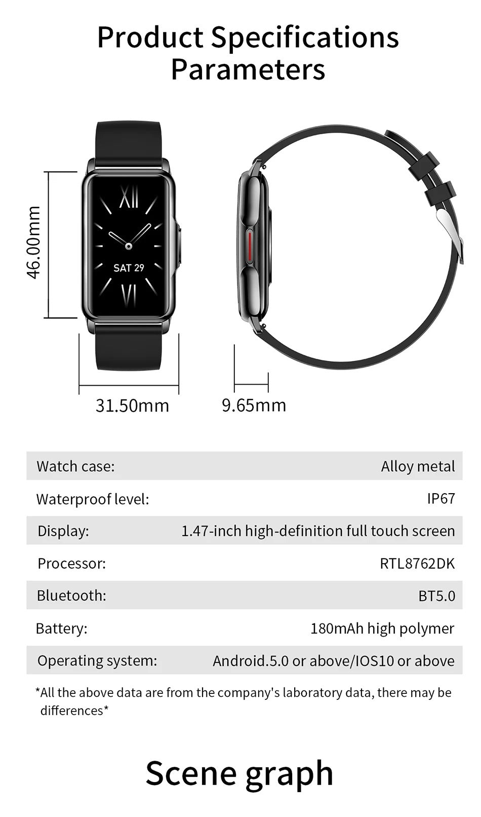 Luxury Smartwatch for Women with Bluetooth Calling – Full Touchscreen Fitness Tracker for iPhone, IP67 Waterproof, Heart Rate
