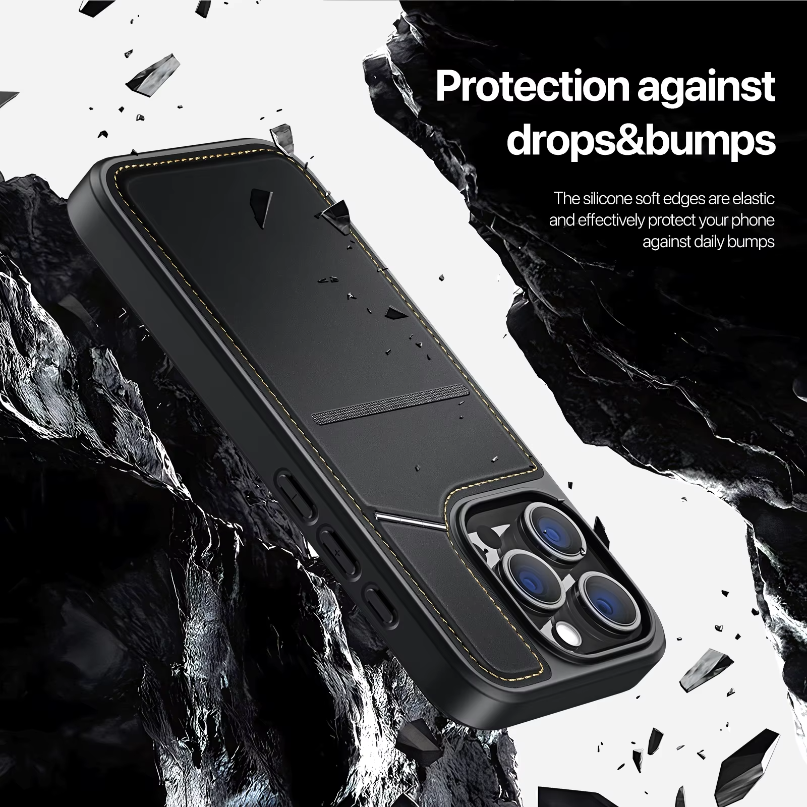 Premium Apple iPhone Case, MagSafe Compatible, Camera Lens and Screen Protection, Ultra Thin, Shockproof, Magnetic, Full All Around Protection, 3-in-1 Business Card Cover