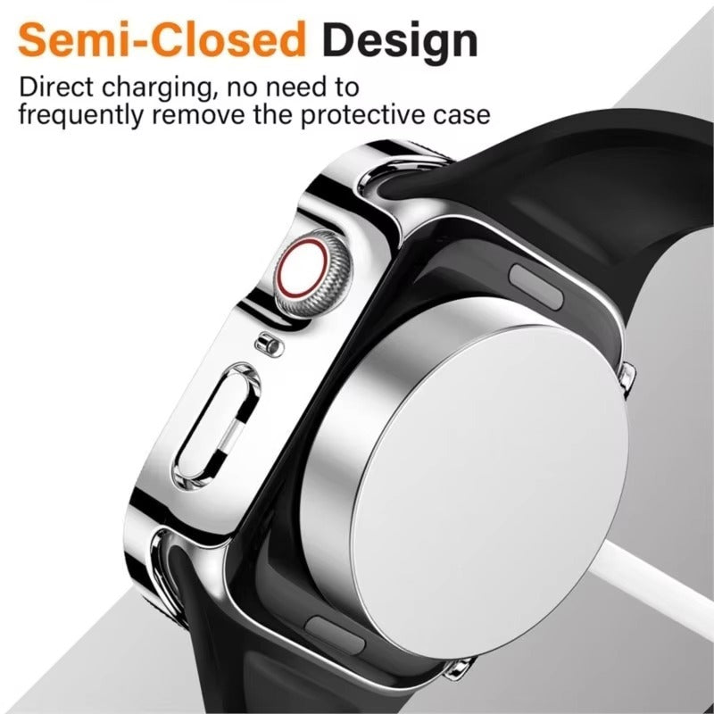 High Quality Tempered Glass Case for Apple Watch – Full Coverage Display Protector Film for 40mm to 45mm Smartwatches
