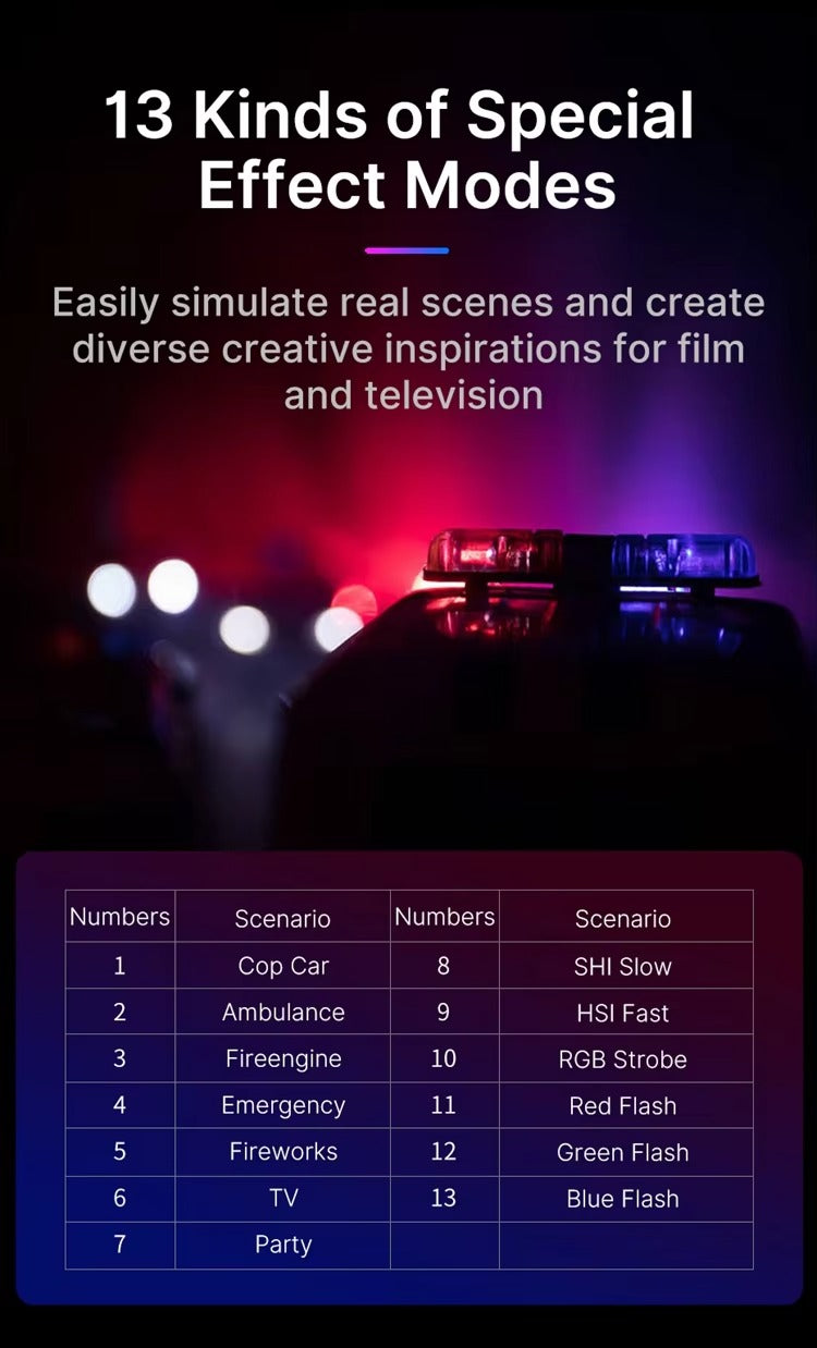 Premium, RGB LED Fill Light – Rechargeable 2000mAh Video Lamp with Cold Shoe, Compact Lighting Kit for Apple iPhone, Camera,