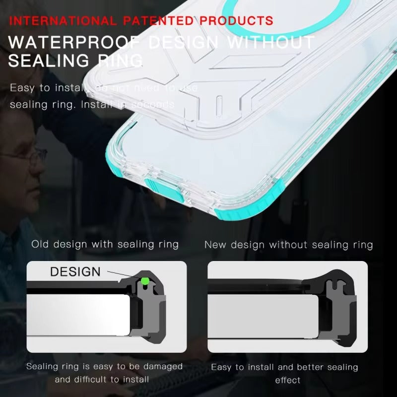 Luxury Apple iPhone Case MagSafe Compatible, Camera Lens & Screen Protection, Cover with IP68 Sealed Sport Design