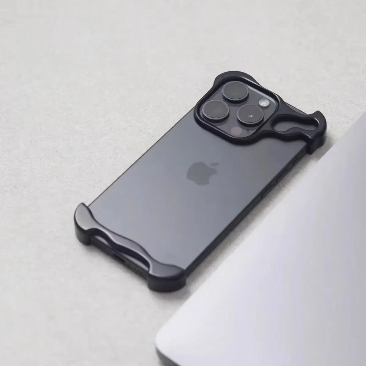 Luxury Metal Bumper Apple iPhone Case, MagSafe Compatible, Ultra Thin Magnetic Irregular Aluminum Frame and Lens Film Guard