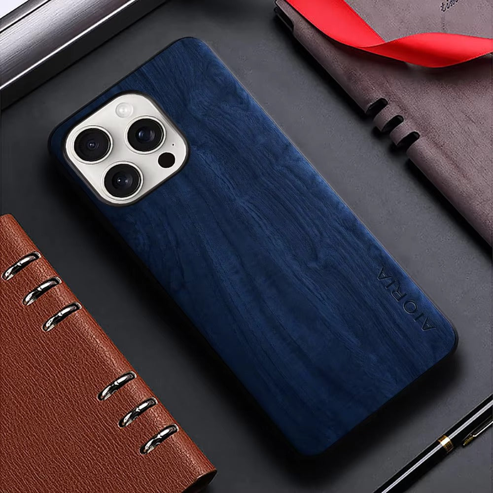Luxury Apple iPhone Case, MagSafe Compatible, Camera Lens and Screen Protection, Ultra Thin, Shockproof, Magnetic, Full All Around Protection, Bamboo Leather Cover