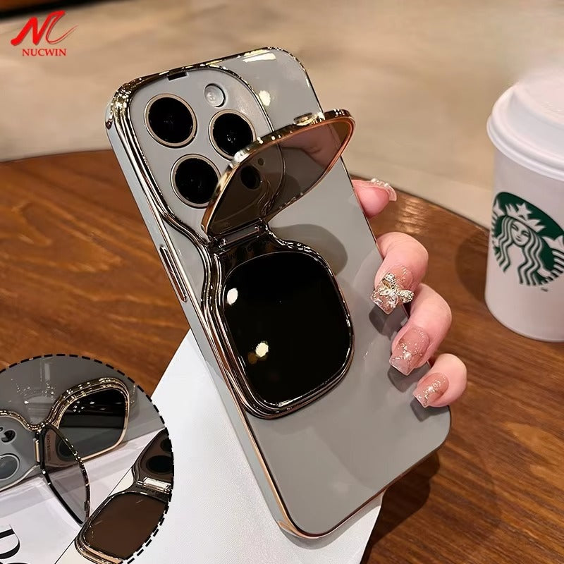 Premium Apple iPhone Case, MagSafe Compatible, Camera Lens and Screen Protection, Ultra Thin, Shockproof, Magnetic, Full All Around Protection, Fold Lens Stand Holder Cover