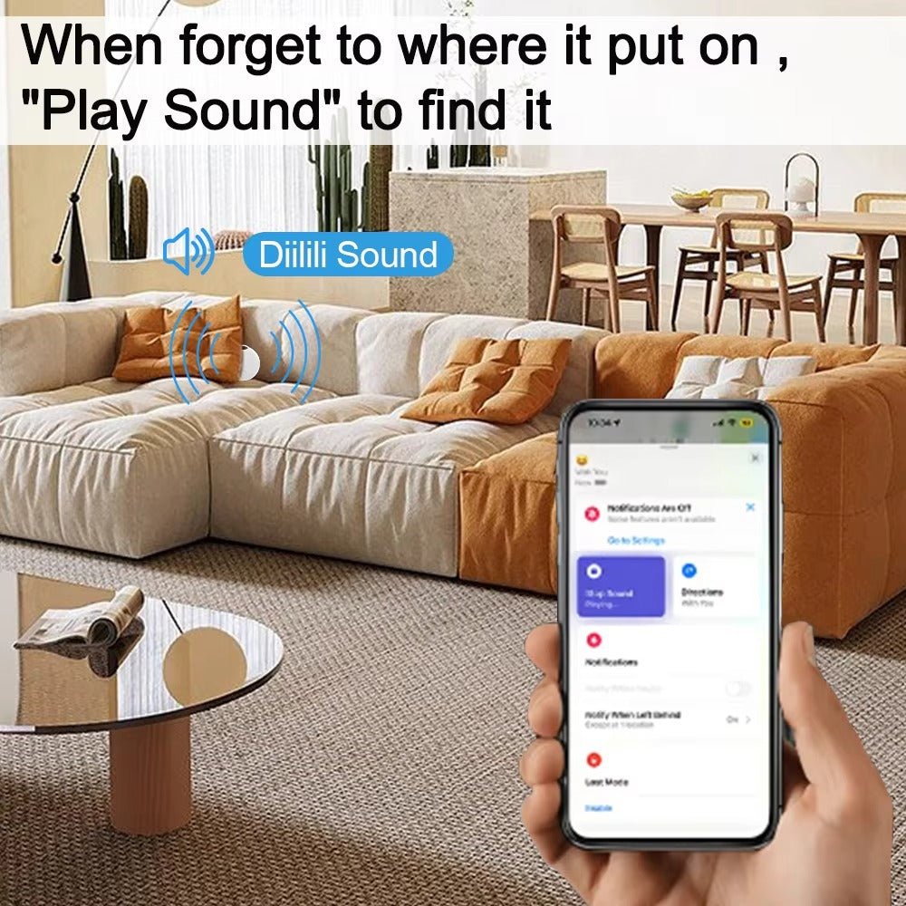 Smart Bluetooth GPS Tracker Compatible with Apple Find My – MFI Certified AirTag Replacement for Wallet, Keys, Bike, Bag – Anti-Lost Finder with Sound Alert & Long Battery Life