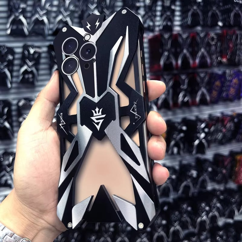 Luxury Apple iPhone Case, MagSafe Compatible, Camera Lens and Screen Protection, Ultra Thin, Shockproof, Magnetic, Full All Around Protection, Thor Metal Armor Cover