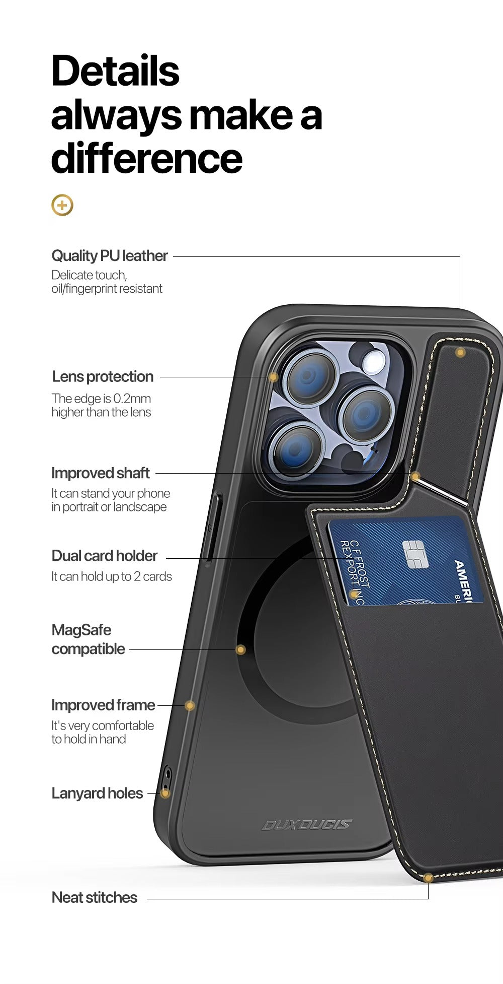 Luxury Apple iPhone Case, MagSafe Compatible, Camera Lens and Screen Protection, Ultra Thin, Shockproof, Magnetic, Full All Around Protection, PU Leather Wallet Cover