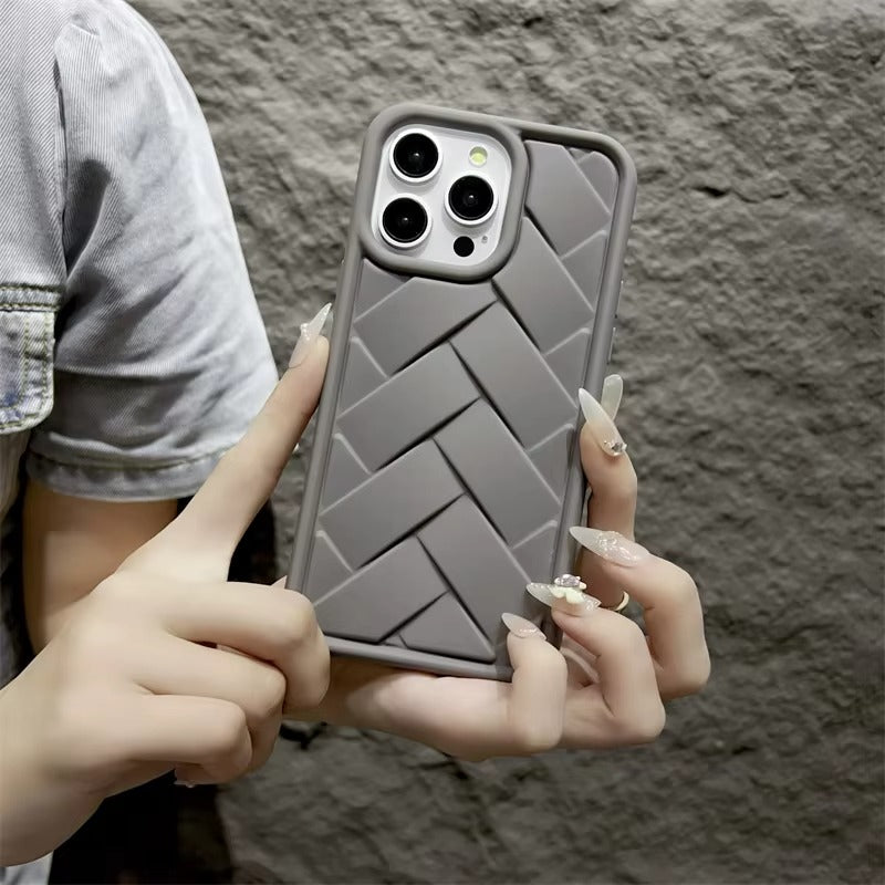 Luxury Apple iPhone Case, MagSafe Compatible, Camera Lens & Screen Protection, Ultra Thin, Shockproof, Magnetic Full All Around Cover – 3D Woven Pattern Soft Silicone Case with Heat Dissipation & Solid Protection