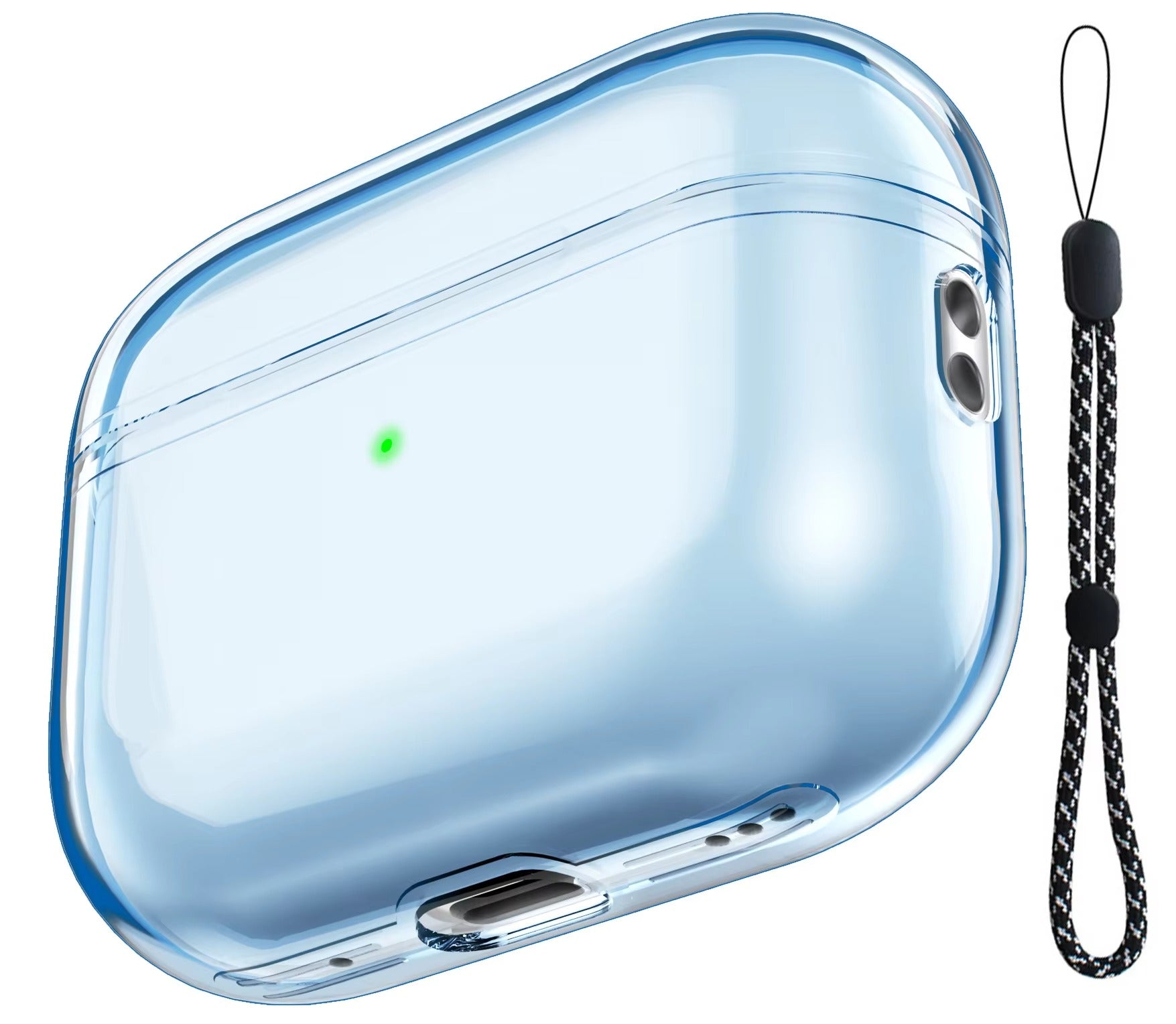 Clear Soft TPU Case with Lanyard for AirPods Pro 2, 4, 3, 2 – Lightweight Transparent Cover, Shockproof Earphone Accessories, Anti-Scratch Protective Funda