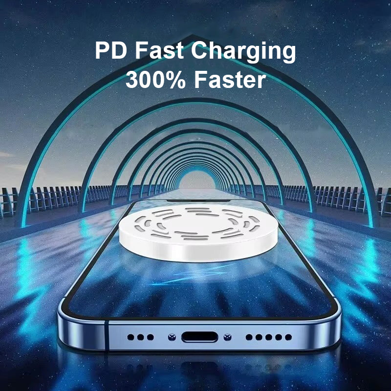 High-Speed 30W Magnetic Wireless Charger – MagSafe Fast Charging Pad with Type-C Cable for iPhone, Strong Adsorption, Case-Friendly, Signal Safe