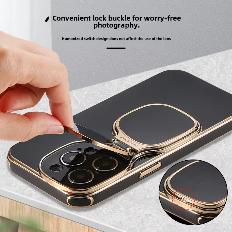 Premium Apple iPhone Case, MagSafe Compatible, Camera Lens and Screen Protection, Ultra Thin, Shockproof, Magnetic, Full All Around Protection, Fold Lens Stand Holder Cover
