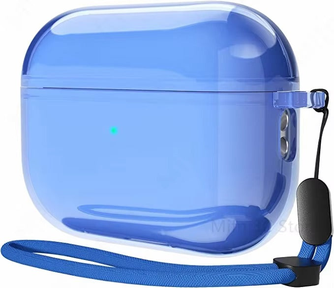 Clear Soft TPU Case with Lanyard for AirPods Pro 2, 4, 3, 2 – Lightweight Transparent Cover, Shockproof Earphone Accessories, Anti-Scratch Protective Funda
