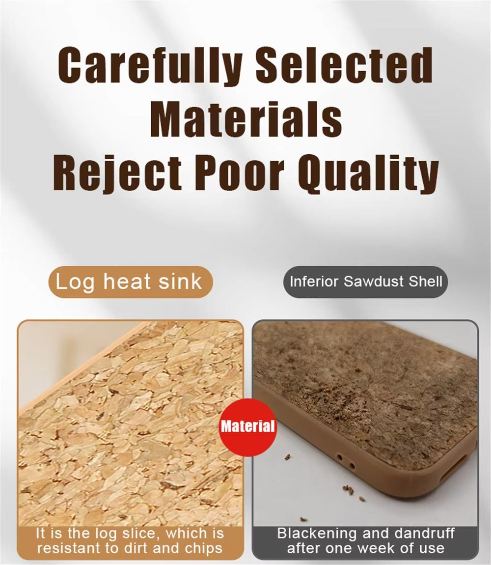 Luxury Apple iPhone Case, MagSafe Compatible, Camera Lens and Screen Protection, Ultra Thin, Shockproof, Magnetic, Full All Around Protection, Cork Wood Soft Cover