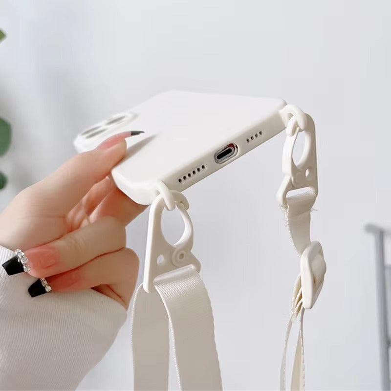 High Quality Apple iPhone Case,Ultra Thin Full Protection Cover with Soft Silicone Shell and Crossbody Necklace Lanyard