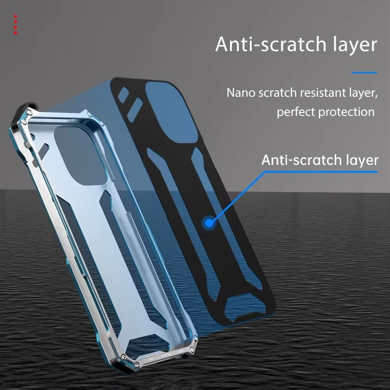 High Quality Apple iPhone Case, MagSafe Compatible, Camera Lens & Screen Protection, Ultra Thin, Shockproof, Magnetic Full All Around Cover – Hard Aluminum Metal Case with Shockproof Protection & Durable Design