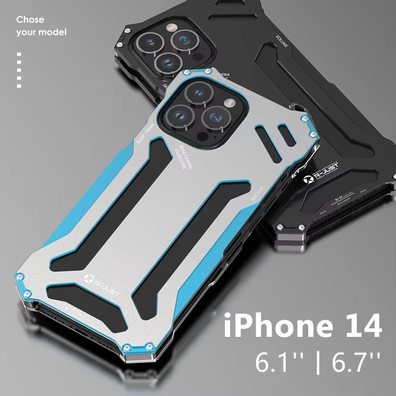 High Quality Apple iPhone Case, MagSafe Compatible, Camera Lens & Screen Protection, Ultra Thin, Shockproof, Magnetic Full All Around Cover – Hard Aluminum Metal Case with Shockproof Protection & Durable Design