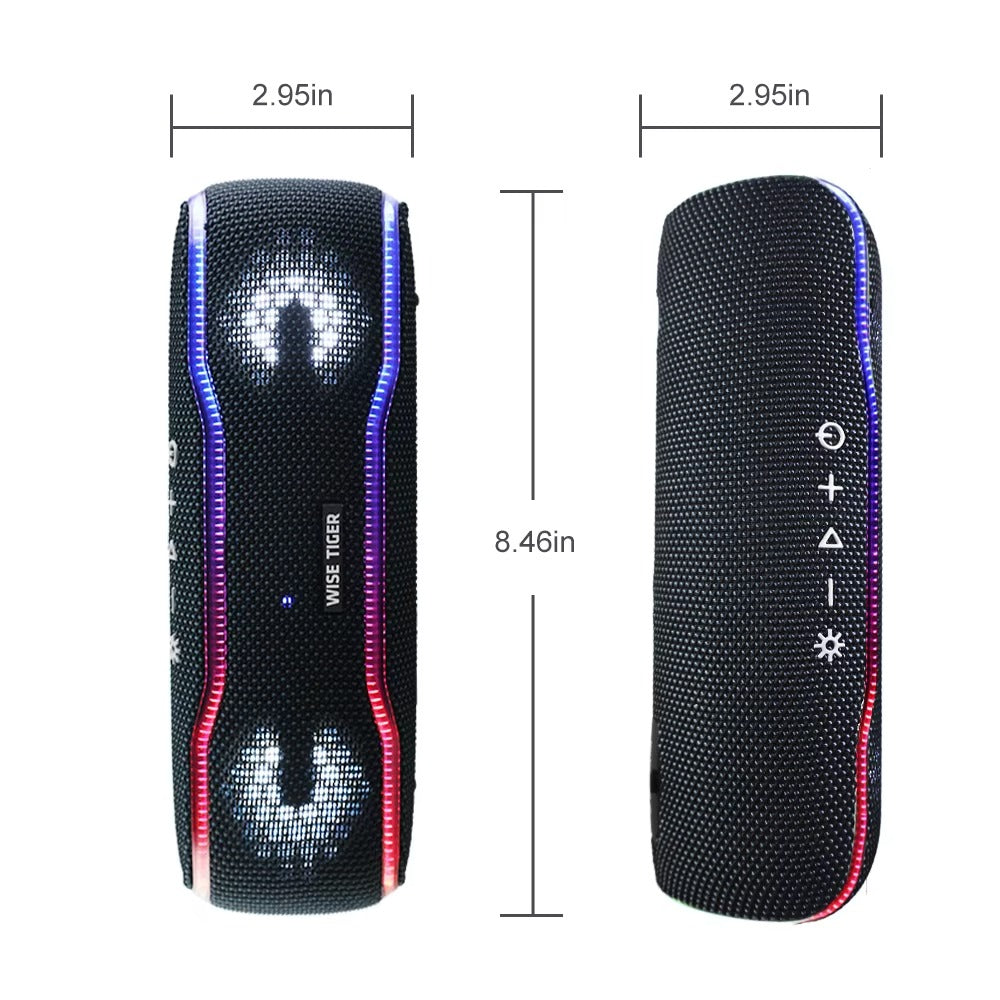 Premium Portable Bluetooth Speaker – IPX7 Waterproof Outdoor Sound Box with 25W Stereo Output, Colorful LED Lights, BT 5.3 Surround Sound System