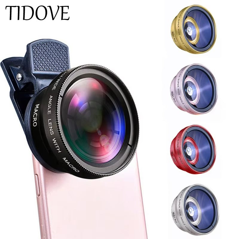 Premium 2-in-1 Mobile Phone Lens Kit – 0.45X Super Wide-Angle +On Lens with 37mm Universal Mount for Apple iPhone Photography