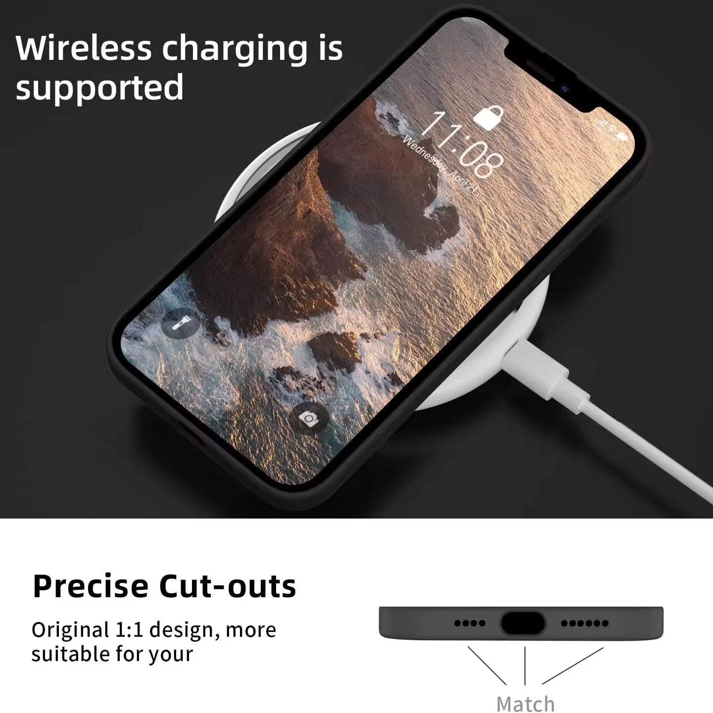 Premium Apple iPhone Case, MagSafe Compatible, Camera Lens and Screen Protection, Ultra Thin, Shockproof, Magnetic, Full All Around Protection, Neon Light Black Cover