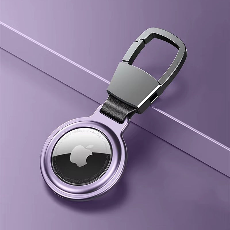 Premium Metal AirTag Case with Keychain – Magnetic Shockproof Anti-Scratch Protective Shell Cover, Durable Lightweight Aluminum Alloy Holder for Tracker