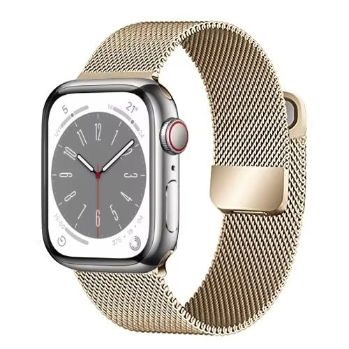 Luxury Magnetic Stainless Steel Watch Band – Adjustable Milanese Loop , Slim Metal Bracelet for 40–49mm Smartwatches