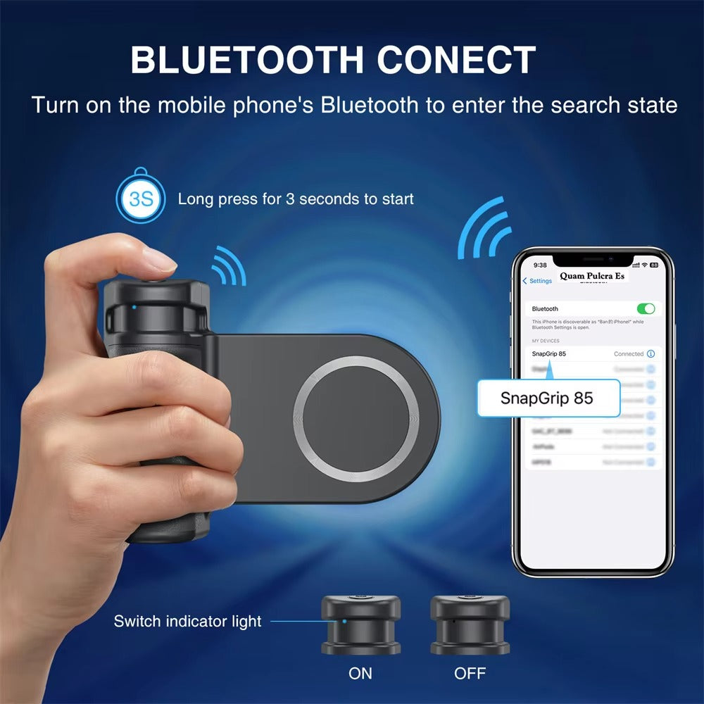 High Quality Magnetic MagSafe Phone Grip – Bluetooth Shutter Remote, Compatible with Apple iPhone and iOS Devices