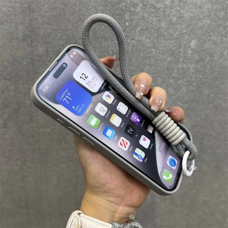 Premium Apple iPhone Case, MagSafe Compatible, Camera Lens & Screen Protection, Ultra Thin, Shockproof, Magnetic Full All Around Cover – Soft Silicone Case with Wrist Strap, Magnetic Lanyard & Lens Stand Bracket